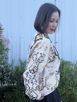 Queen of Sparkles • QOS • Neutral & Black Python Print Sweatshirt