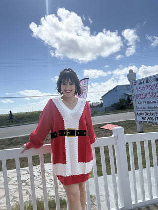 Queen of Sparkles • QOS • Red Santa's Coat Sweater Dress