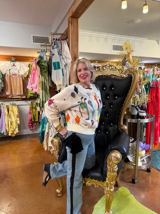High-Waist Straight-Leg Jeans with Black Bow
