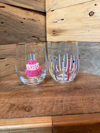 Stemless Wine Rhinestone Birthday Cake