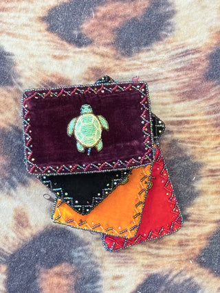 Turtle Beaded Coin Purse