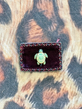 Turtle Beaded Coin Purse