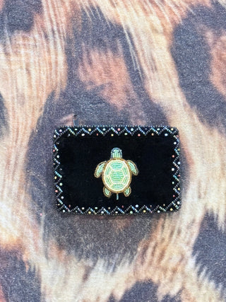 Turtle Beaded Coin Purse