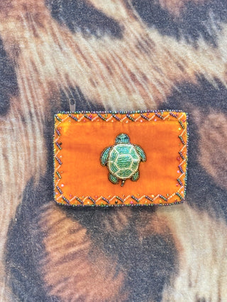 Turtle Beaded Coin Purse