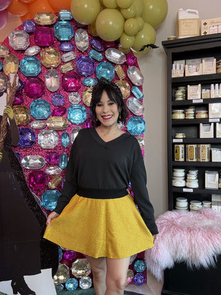 Queen of Sparkles QOS Gold Rhinestone Elf Skirt