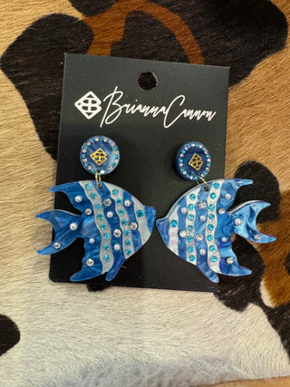 Brianna Cannon Pearly Blue Fish Earrings