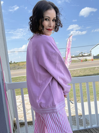 Queen of Sparkles QOS Light Purple Corgi Sweatshirt