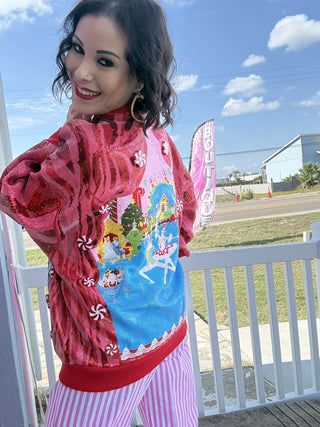 Queen of Sparkles QOS Red Nutcracker Ballet Stage Scene Sweatshirt