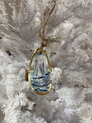 Oyster Boat Scene Ornament