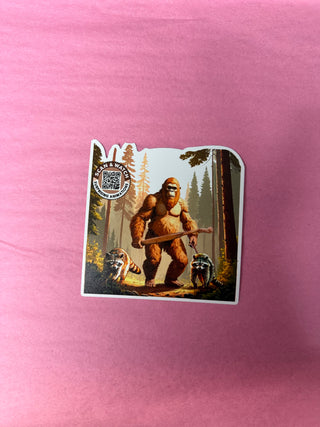 Bigfoot In The Wilderness Sticker Decal
