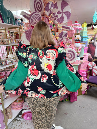Vintage Santa Ruffle Puffer Vest