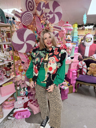 Vintage Santa Ruffle Puffer Vest