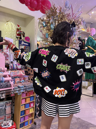 Queen of Sparkles Black Mahjong Icon Sweatshirt