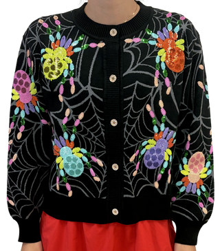 QOS Black Multi Spider Cardigan