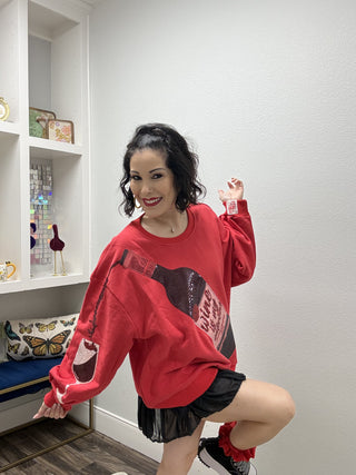 Queen of Sparkles Red Wine Is My Valentine Sweatshirt
