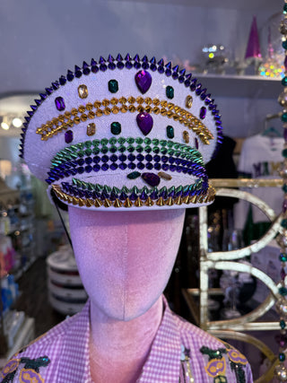 White Mardi Gras Conductor Hat
