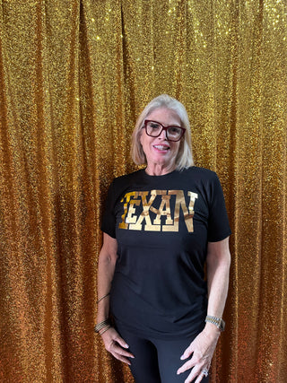 Black & Gold Foiled "TEXAN" Tee