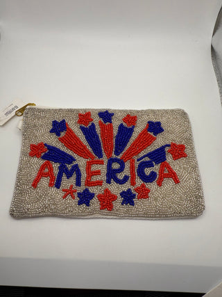 America Beaded Wristlet