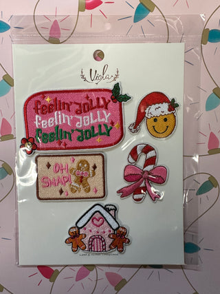 Pink Christmas Patches