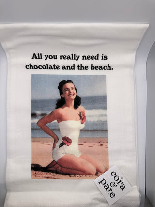 Chocolate & Beach Kitchen Towel