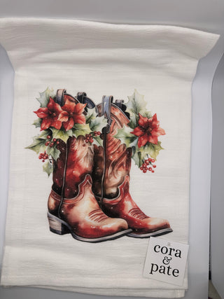 Red Cowboy Boots Kitchen Towel