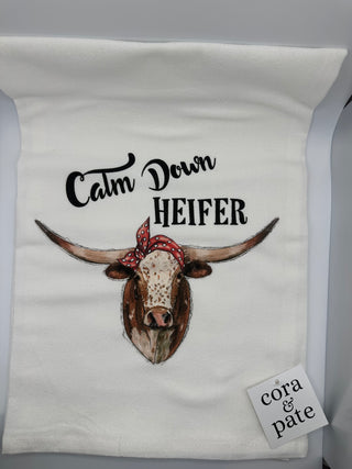 Calm Down Heifer Kitchen Towel