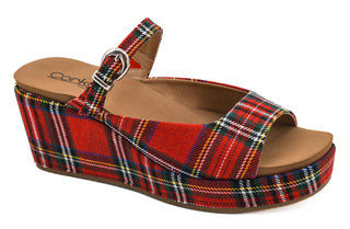 Corky's Treat Yourself Christmas Plaid Wedge
