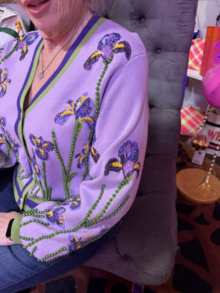 Queen of Sparkles - Lavender Pearl Iris Cardigan