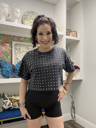 Sparkle Crop Top - Black