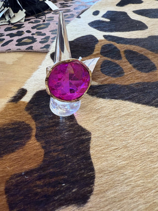 Round Stone Accented Stretch Ring
