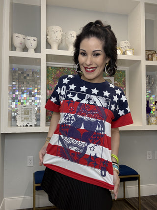 QOS USA Star & Stripe QOS Card Logo Tee