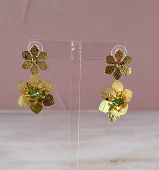 Emerald Flower Earrings
