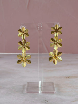 Golden Flower Trio Earrings