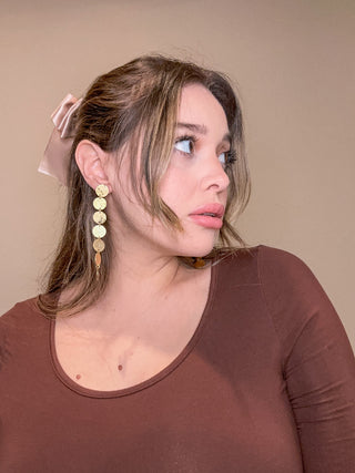 Golden Hanging Dots Earrings