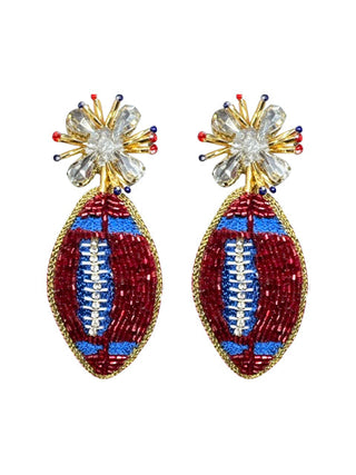 Football Burst -  Red and Light Blue