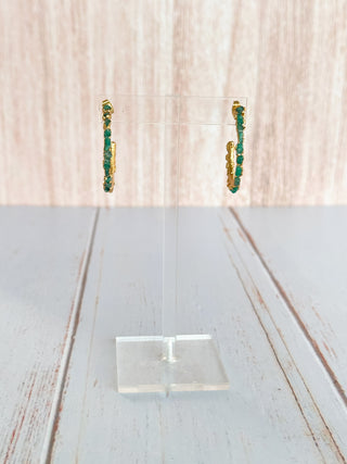 Emerald Gems Maxi Hoop Earrings