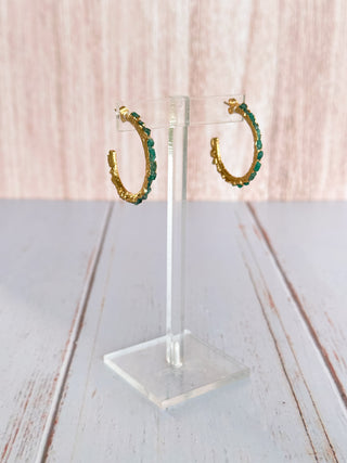 Emerald Gems Maxi Hoop Earrings