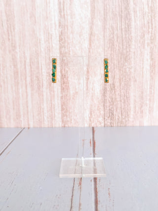 Emerald Gems Hoop Earrings