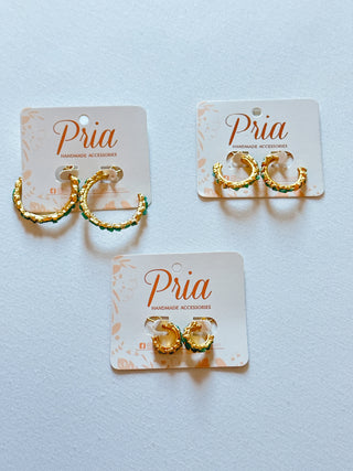 Emerald Gems Maxi Hoop Earrings