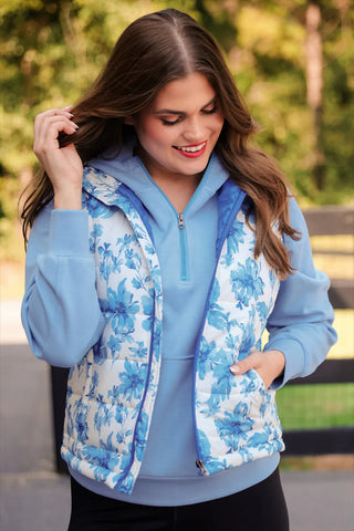 Jess Lea Delilah Puffer Vest Blue Eternal Blossom