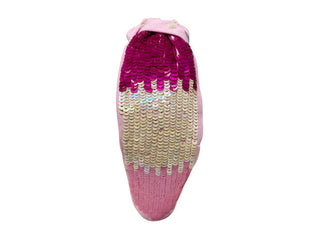 *Headband Knot - Pink and White Color Block Sequin