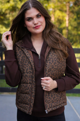 Jess Lea Delilah Puffer Vest Leopard