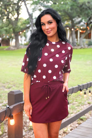 The Bordeaux Dot Mesh Tee
