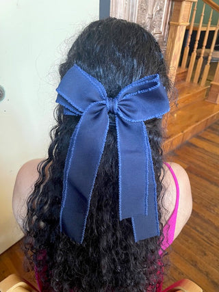 Textured ribbon hair bow - LC