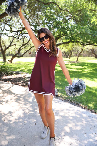Sideline Tunic Biker Set - Maroon