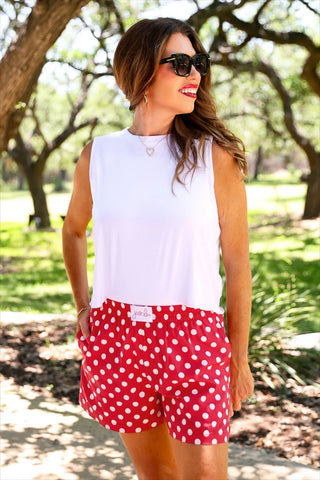 Easy Win Polka Dot Boxer Shorts - Red
