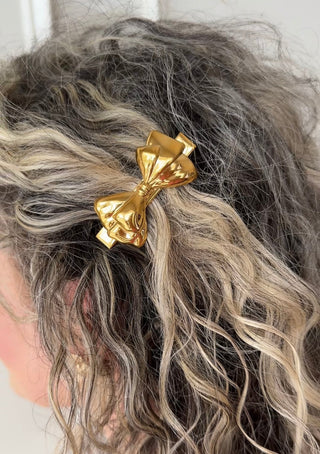 Gold Bow Hair Clip