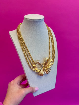 Gold Butterly Statement Necklace