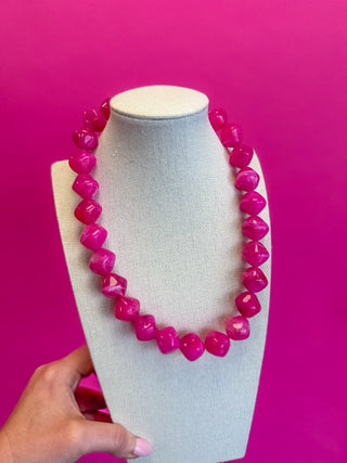 Stone Necklace - Pink