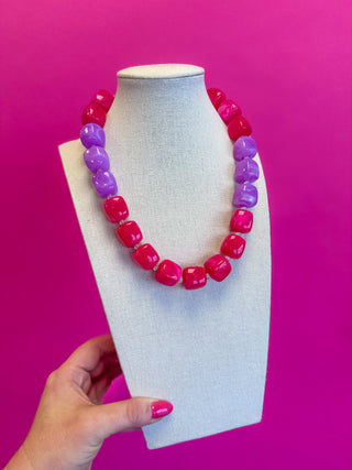 Statement Necklace - Pink and Purple
